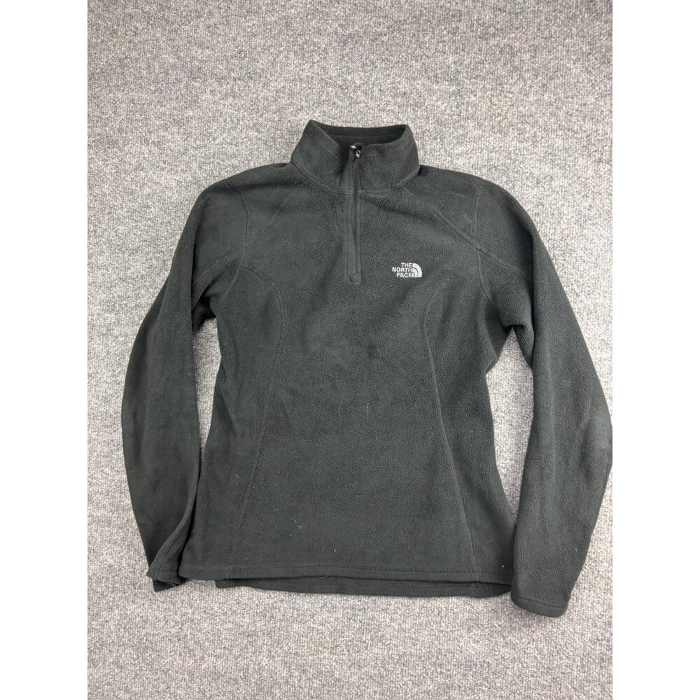 The North Face Fleece Pullover Women's Small Black 1/4 Zip Mock Neck Long Sleeve